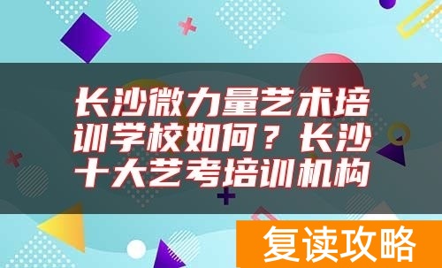 长沙微力量艺术培训学校如何？长沙十大艺考培训机构
