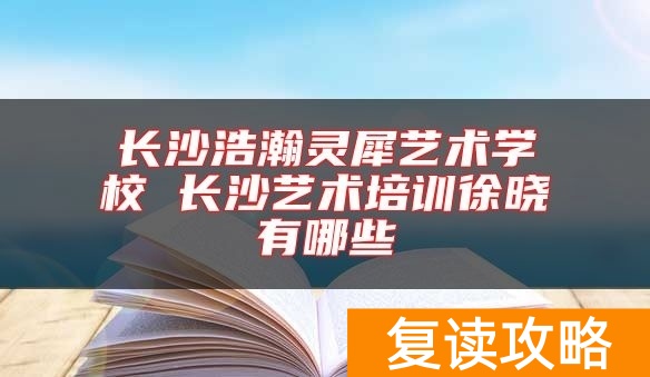 长沙浩瀚灵犀艺术学校 长沙艺术培训徐晓有哪些