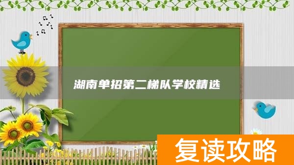 湖南单招第二梯队学校精选