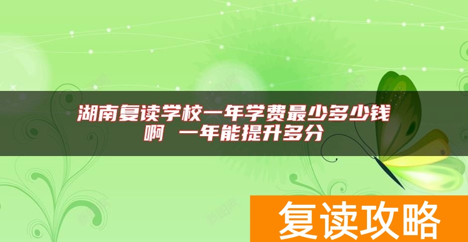 湖南复读学校一年学费最少多少钱啊 一年能提升多分