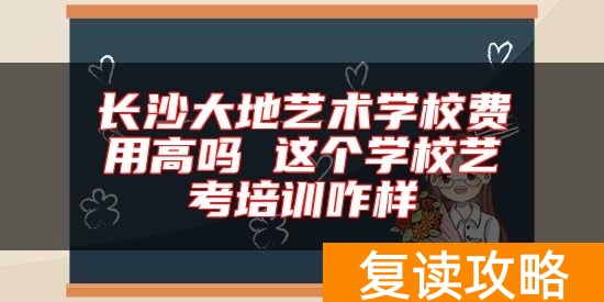 长沙大地艺术学校费用高吗 这个学校艺考培训咋样