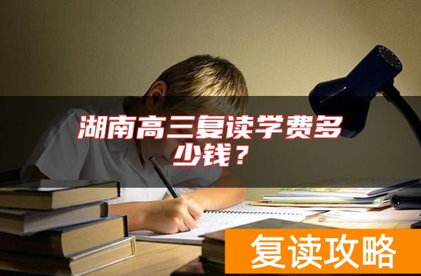 湖南高三复读学费多少钱？