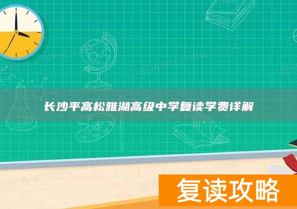 长沙平高松雅湖高级中学复读学费详解