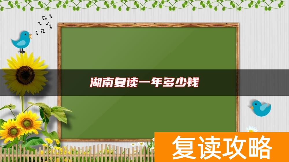 湖南复读一年多少钱