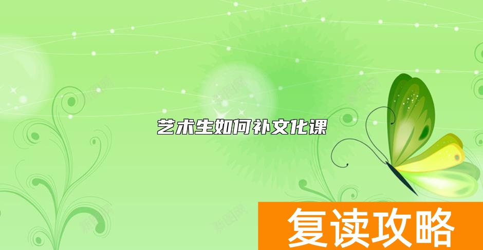 艺术生如何补文化课