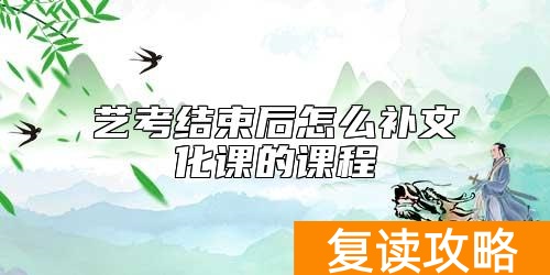 艺考结束后怎么补文化课的课程