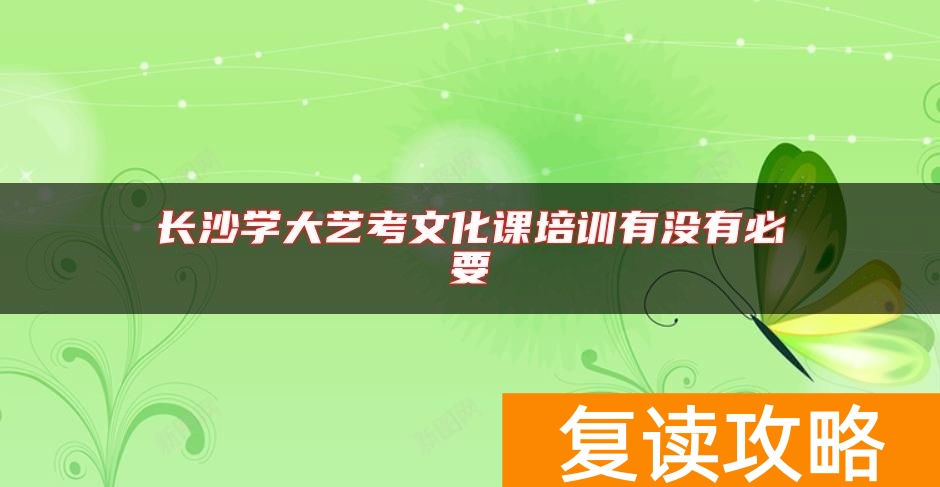 长沙学大艺考文化课培训有没有必要