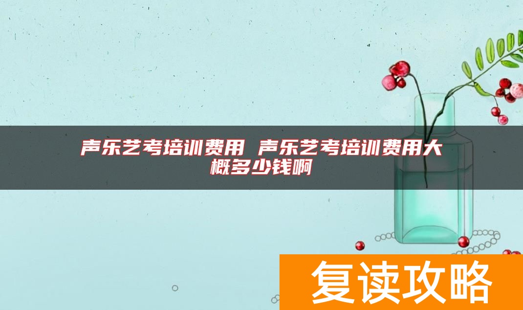 声乐艺考培训费用 声乐艺考培训费用大概多少钱啊