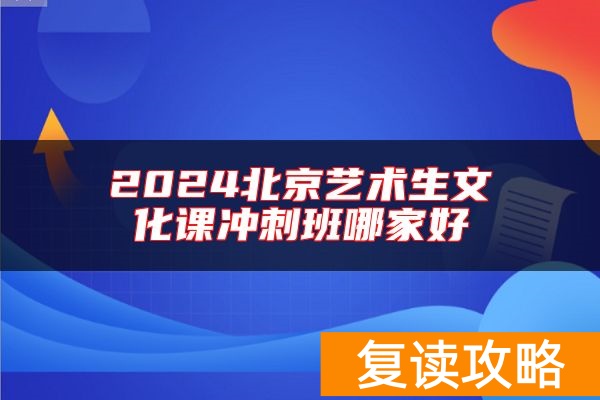 2024北京艺术生文化课冲刺班哪家好