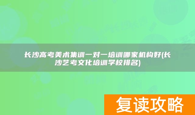 长沙高考美术集训一对一培训哪家机构好(长沙艺考文化培训学校排名)