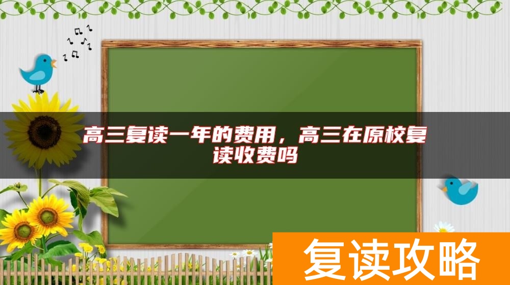 高三复读一年的费用,高三在原校复读收费吗