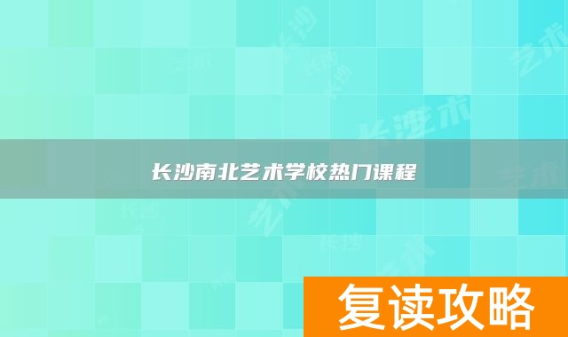 长沙南北艺术学校热门课程