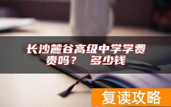 长沙麓谷高级中学学费贵吗? 多少钱