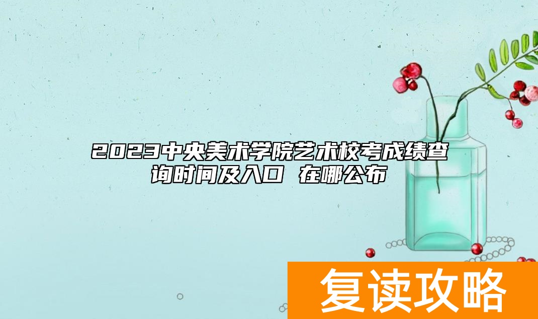 2023中央美术学院艺术校考成绩查询时间及入口 在哪公布