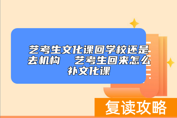 艺考生文化课回学校还是去机构  艺考生回来怎么补文化课