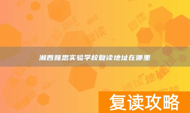 湘西雅思实验学校复读地址在哪里