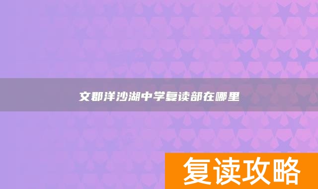 文郡洋沙湖中学复读部在哪里