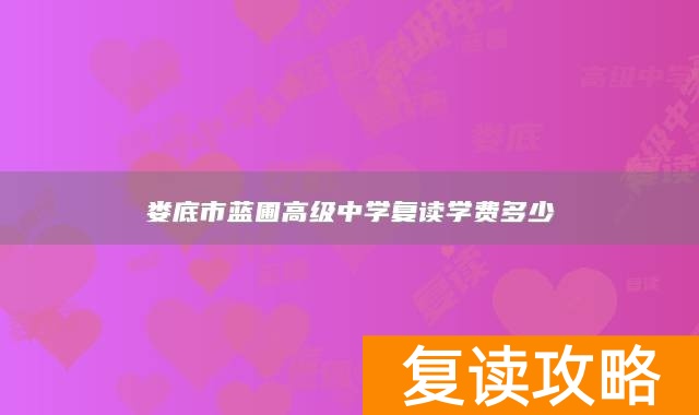 娄底市蓝圃高级中学复读学费多少