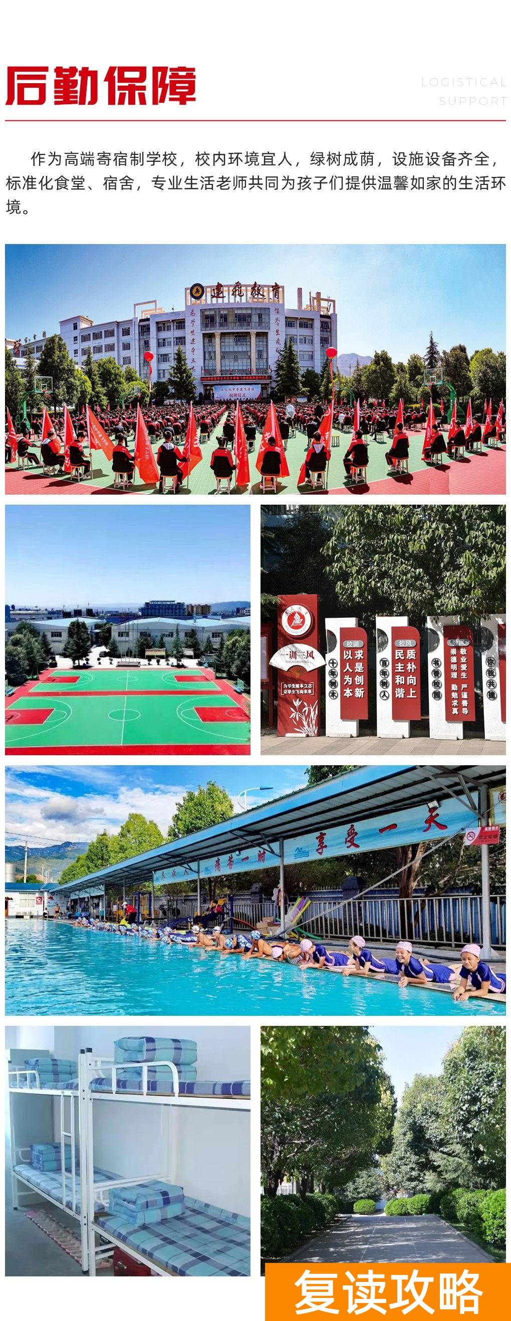 云南口碑最好的高三复读学校（云南昭通建飞中学2022级招生简章）