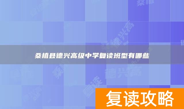 桑植县德兴高级中学复读班型有哪些