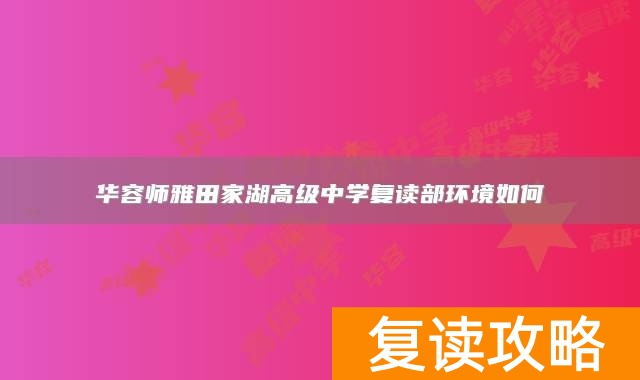 华容师雅田家湖高级中学复读部环境如何