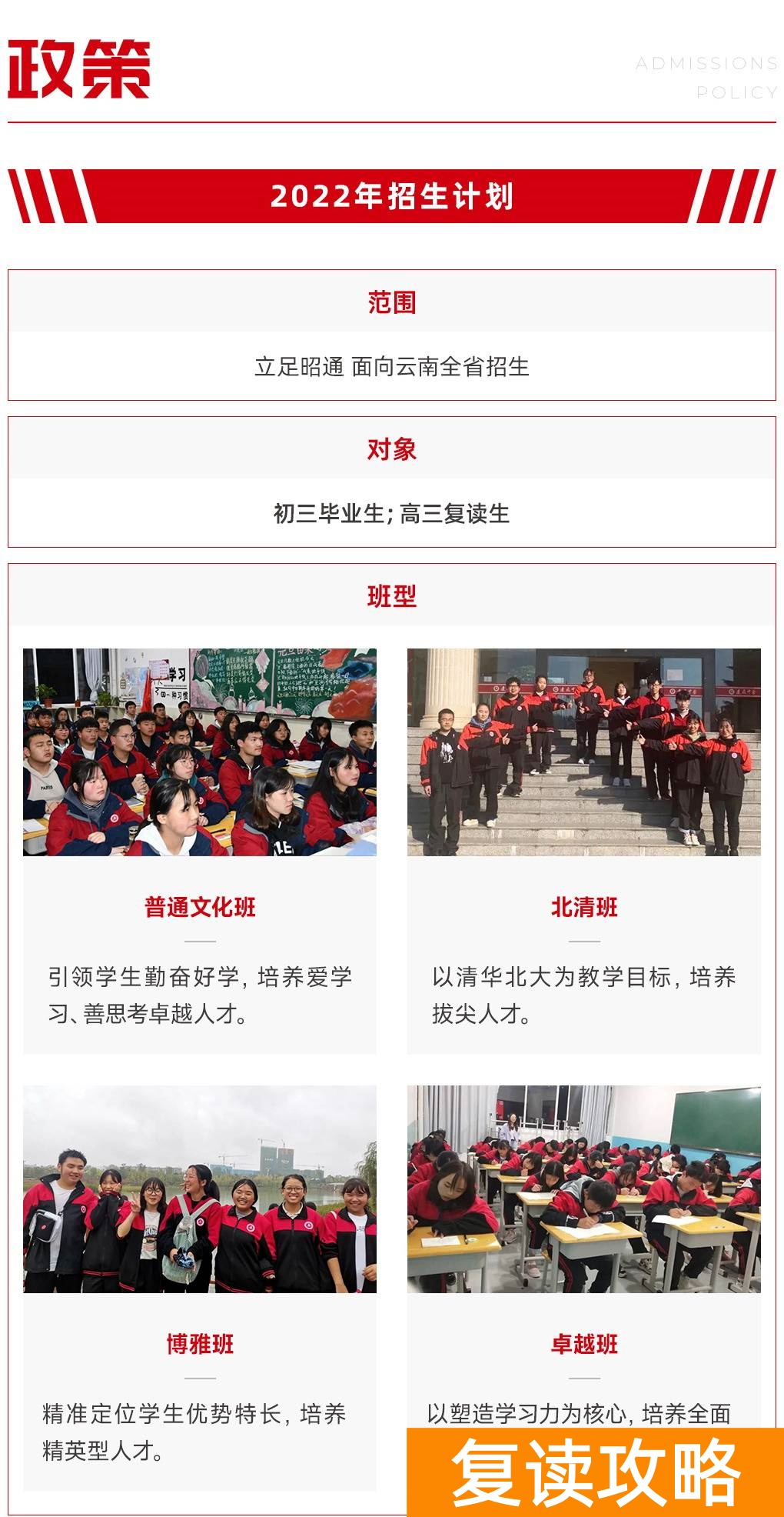 云南口碑最好的高三复读学校（云南昭通建飞中学2022级招生简章）