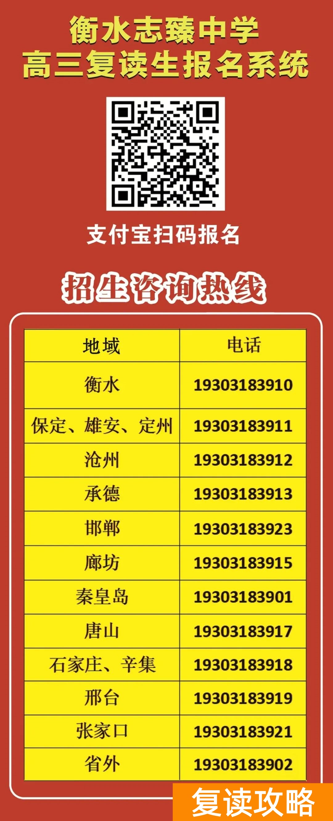 复读高三的学校（衡水志臻中学高三复读招生）