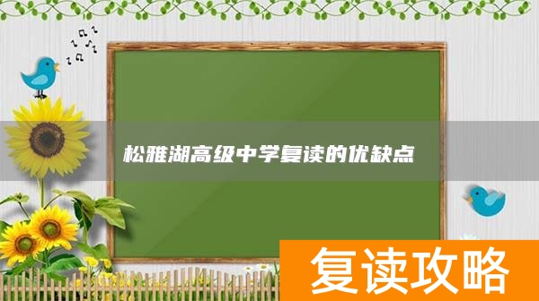 松雅湖高级中学复读的优缺点