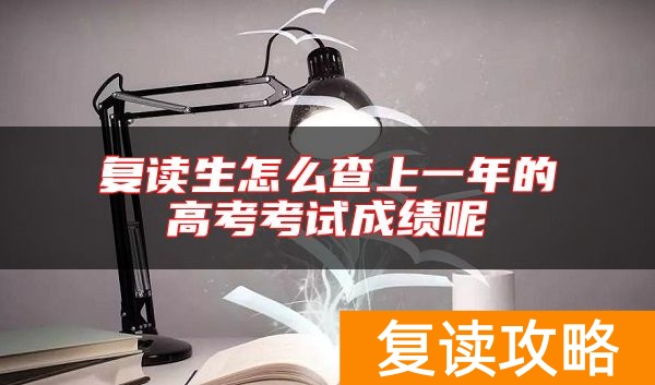 复读生怎么查上一年的高考考试成绩呢