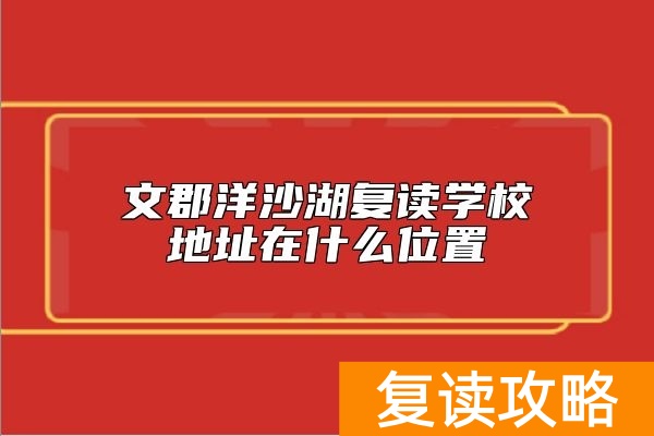 文郡洋沙湖复读学校地址在什么位置