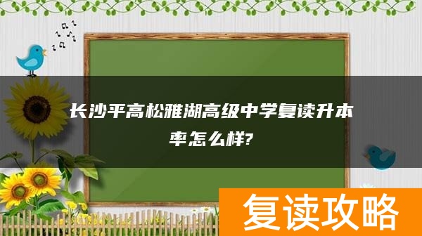 长沙平高松雅湖高级中学复读升本率怎么样?