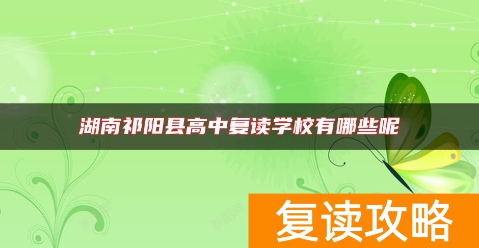 湖南祁阳县高中复读学校有哪些呢