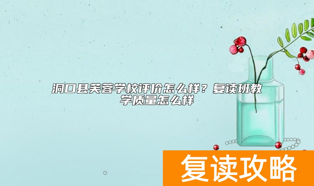 洞口县芙蓉学校评价怎么样？复读班教学质量怎么样