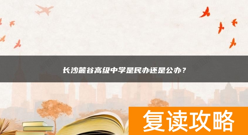 长沙麓谷高级中学是民办还是公办？