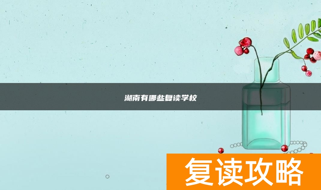 湖南有哪些复读学校