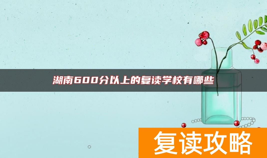 湖南600分以上的复读学校有哪些