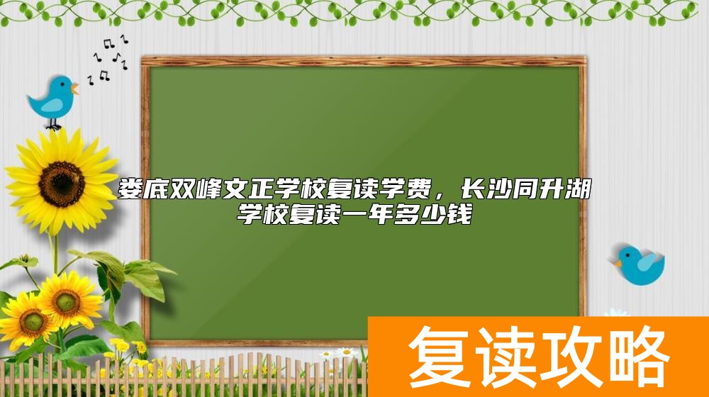 娄底双峰文正学校复读学费，长沙同升湖学校复读一年多少钱