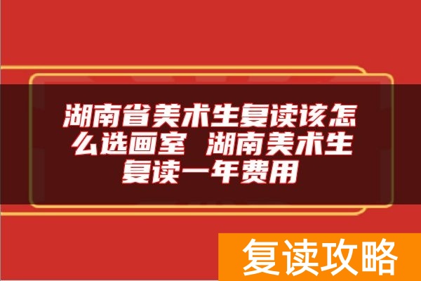湖南省美术生复读该怎么选画室 湖南美术生复读一年费用