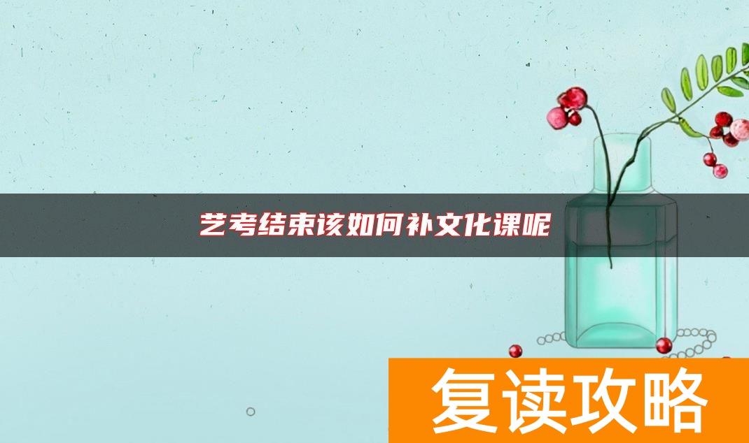 艺考结束该如何补文化课呢