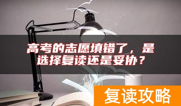高考的志愿填错了,是选择复读还是妥协?