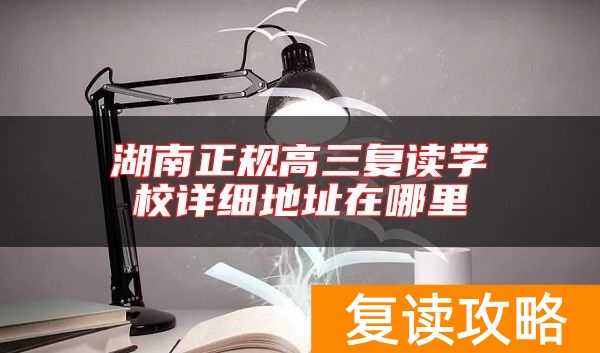 湖南正规高三复读学校详细地址在哪里