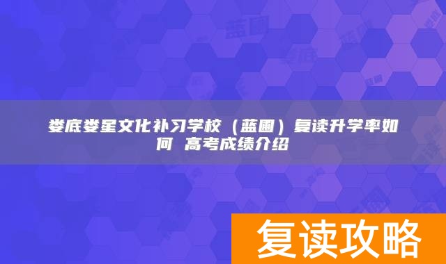娄底娄星文化补习学校（蓝圃）复读升学率如何 高考成绩介绍