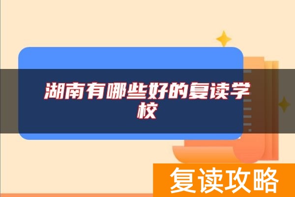 湖南有哪些好的复读学校