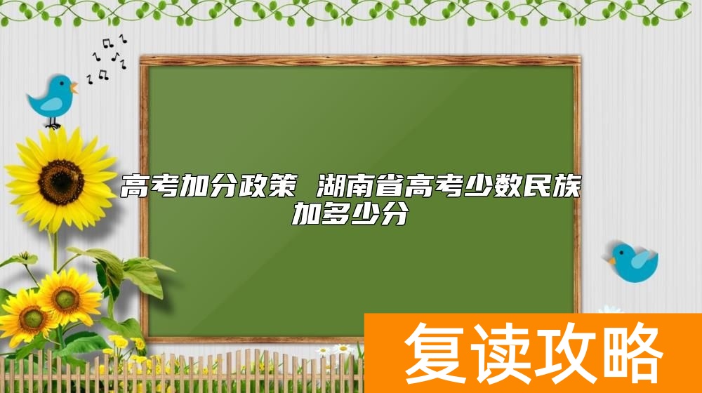 高考加分政策 湖南省高考少数民族加多少分