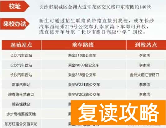 长沙市麓谷高级中学2025复读招生简章