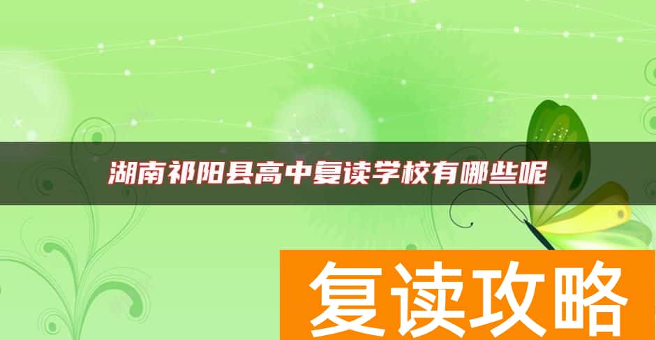 湖南祁阳县高中复读学校有哪些呢