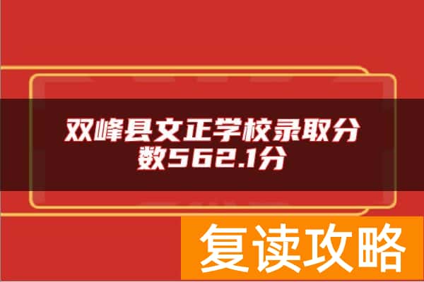 双峰县文正学校录取分数562.1分