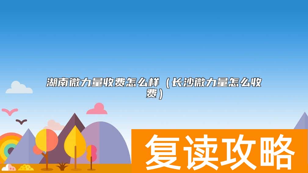 湖南微力量收费怎么样（长沙微力量怎么收费）
