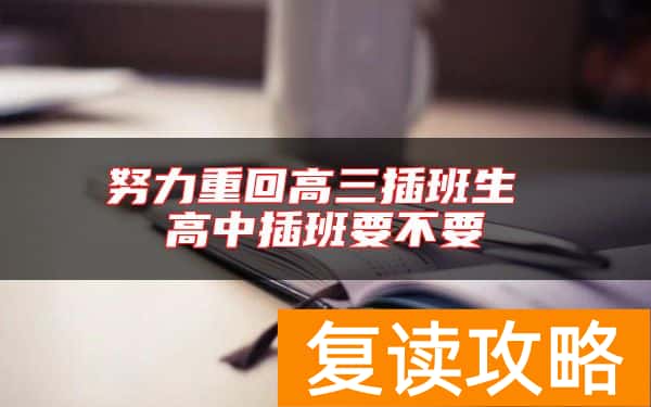 努力重回高三插班生 高中插班要不要