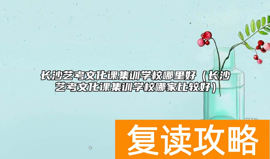 长沙艺考文化课集训学校哪里好（长沙艺考文化课集训学校哪家比较好）